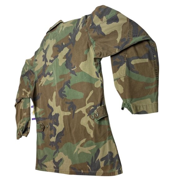 Vintage US ARMY Combat BDU Woodland Camo Field Jacket Shirt Ironside Patches - Picture 8 of 16